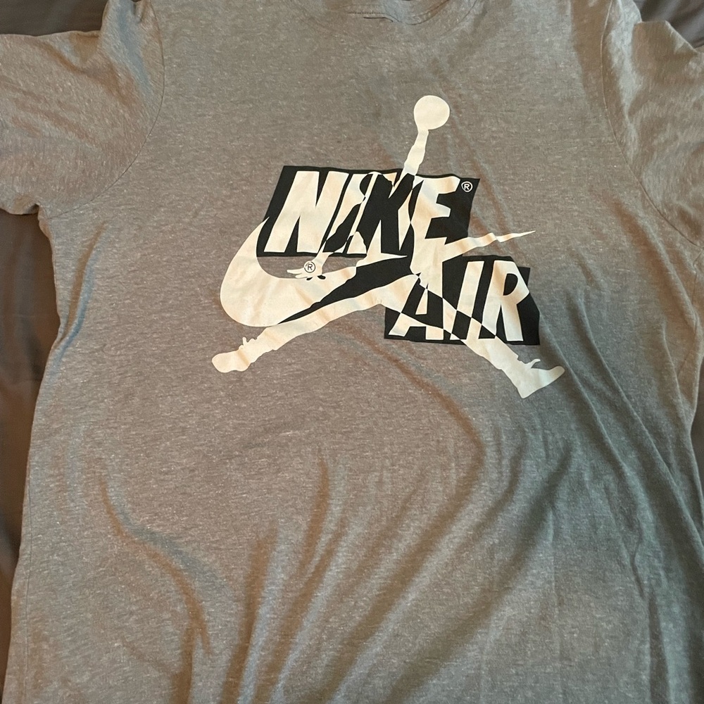 Jordan Gray T-Shirt with Red Logo